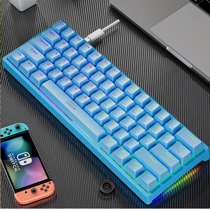 USB K620 Mini Backlit RGB Gaming Mechanical Keyboard Gamer Mechanic Kit 60 Percent DIY Custom PBT Keycap Hotswap USB PC Laptop N
