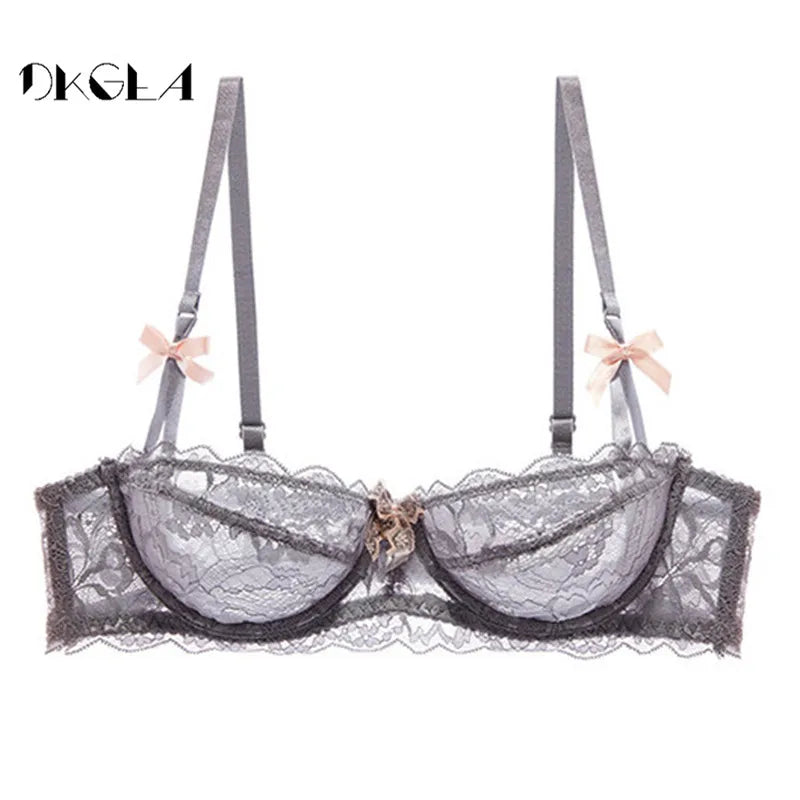 New Top Sexy Bra plus Size Lace Underwear Ultrathin Transparent Brassiere a B C D Cup White Bras Embroidery Women Lingerie Black