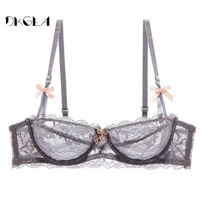 New Top Sexy Bra plus Size Lace Underwear Ultrathin Transparent Brassiere a B C D Cup White Bras Embroidery Women Lingerie Black