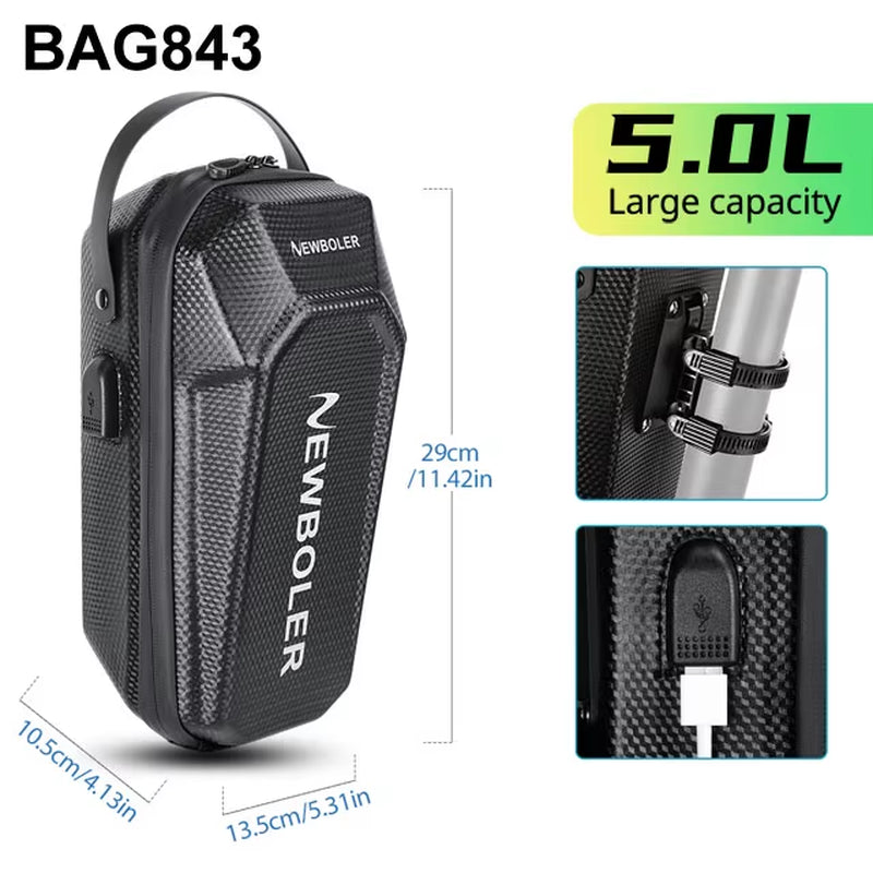NEWBOLER 3L/5L Electric Scooter Bag Accessories Electric Vehicle Bag with USB Port Waterproof Scooter Front Bag Bike Bag