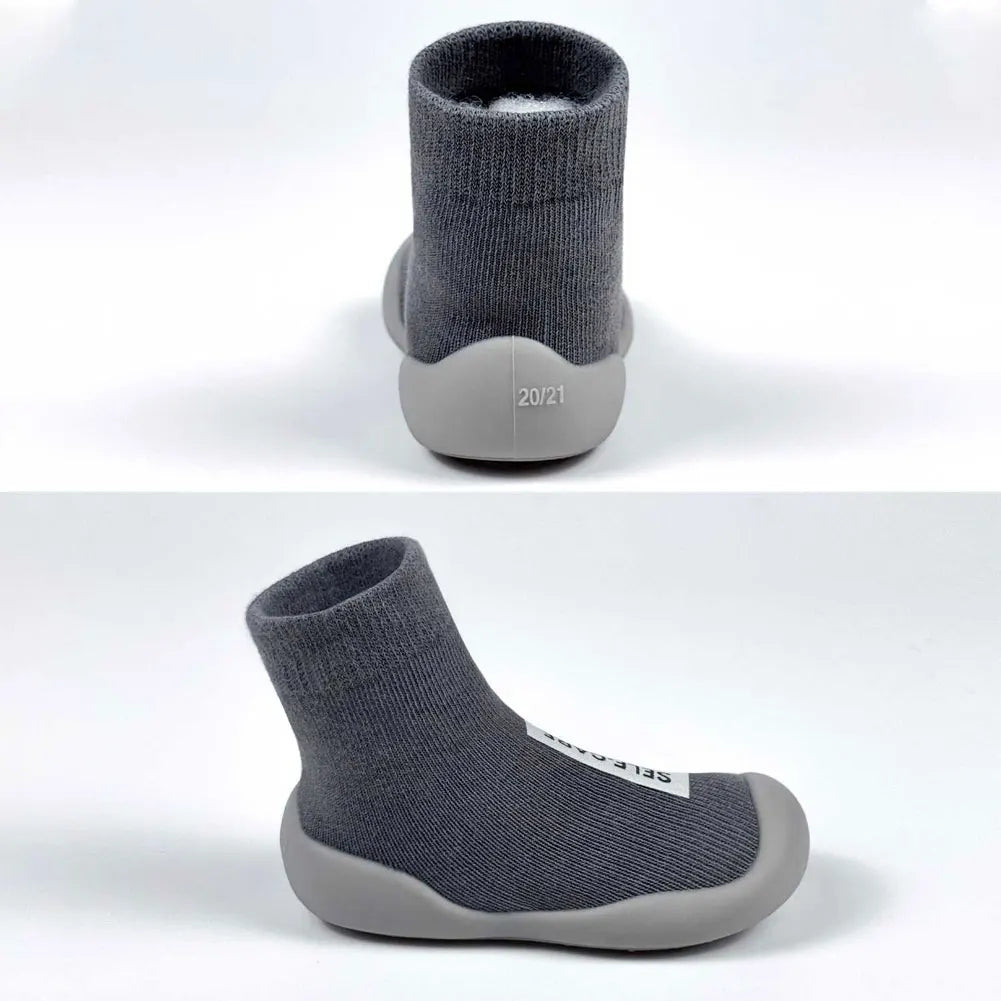Baby Sock Shoes Non-Slip Toddler Walking Shoes Infant Floor Socks Soft Rubber Sole First Walker Breathable Booties Boys Girls