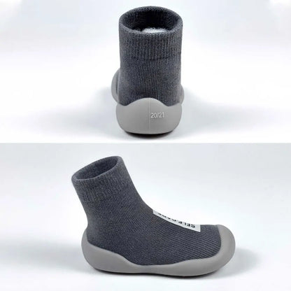 Baby Sock Shoes Non-Slip Toddler Walking Shoes Infant Floor Socks Soft Rubber Sole First Walker Breathable Booties Boys Girls
