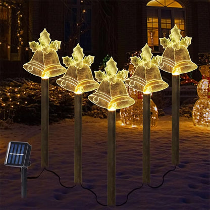 5PC Christmas Fawn Solar Stake Lights Waterproof Landscape Christmas Lights Pathway Christmas Decorations LED Lights Lawn
