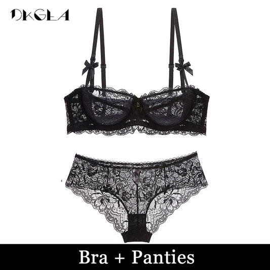New Top Sexy Bra plus Size Lace Underwear Ultrathin Transparent Brassiere a B C D Cup White Bras Embroidery Women Lingerie Black