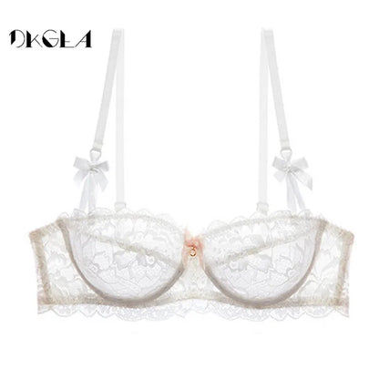 New Top Sexy Bra plus Size Lace Underwear Ultrathin Transparent Brassiere a B C D Cup White Bras Embroidery Women Lingerie Black