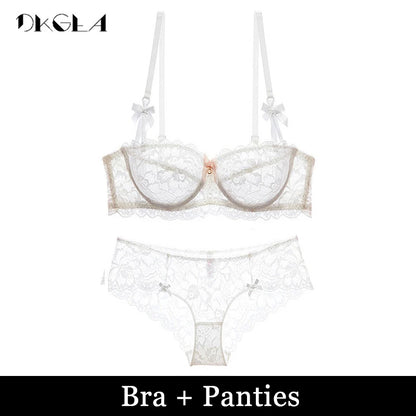 New Top Sexy Bra plus Size Lace Underwear Ultrathin Transparent Brassiere a B C D Cup White Bras Embroidery Women Lingerie Black